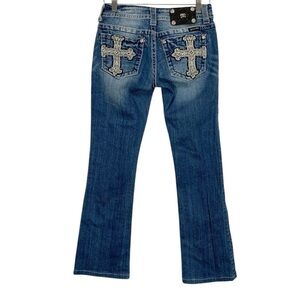 Miss Me Cross Embellished Boot Cut Jeans Size 27